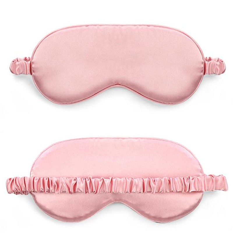 (Ø20cm) Elastische Augenmaske Satin Schlafmaske Licht Blockierende Nachtmaske Augenbinde - Beige