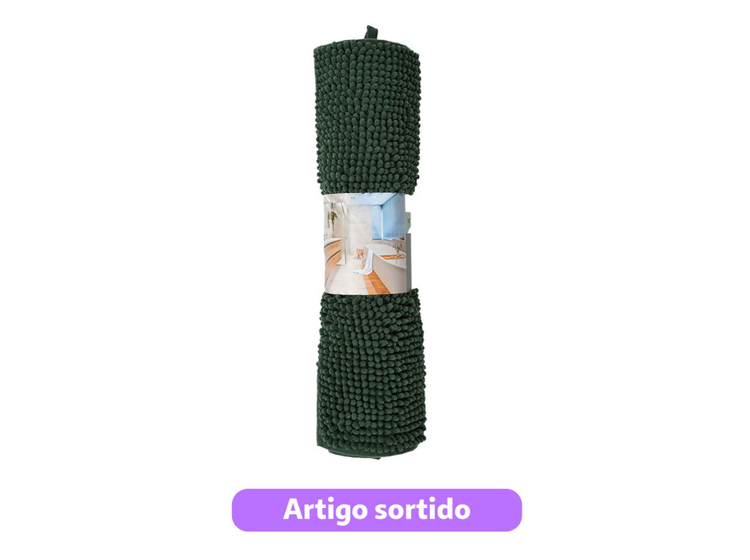 TAPETE CASA BANHO ACTUEL 100% POLIÉSTER RECICLO 50X80CM CORES SORTIDAS