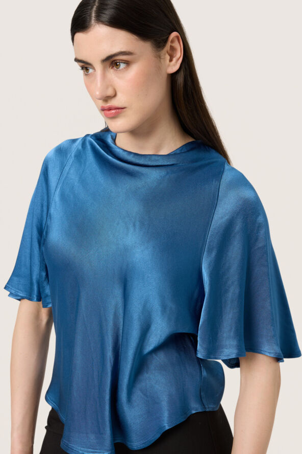 Soaked in Luxury SLMilu Katharine Blouse 3/4 STUDIO Ensign blue