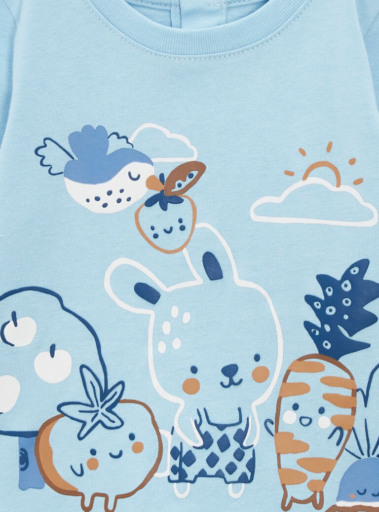 T-shirt bleu à manches longues pour bébé garçon