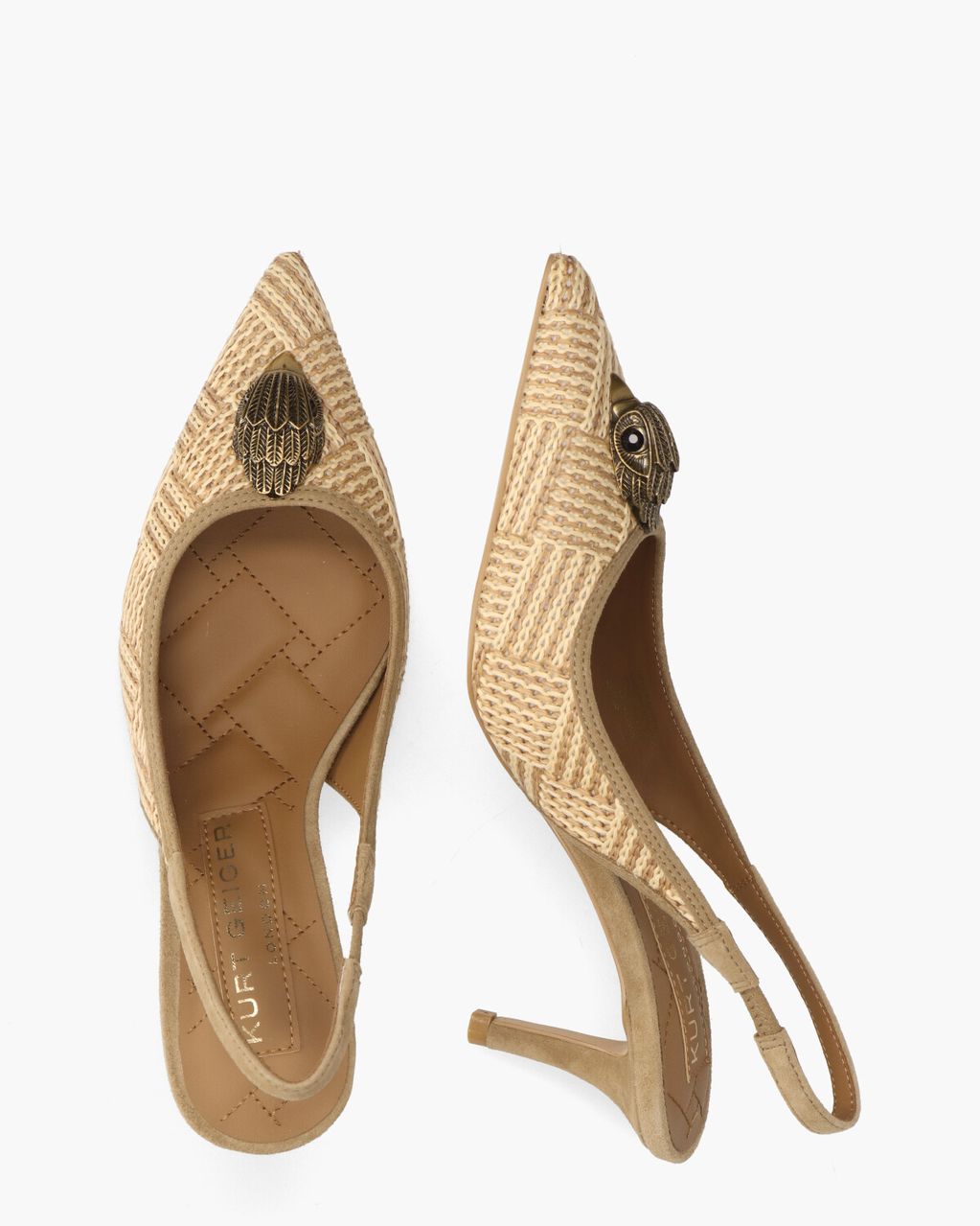 Kurt Geiger Belgravia Sling Back Heel Beige/Taupe Dames Slingbackpumps
