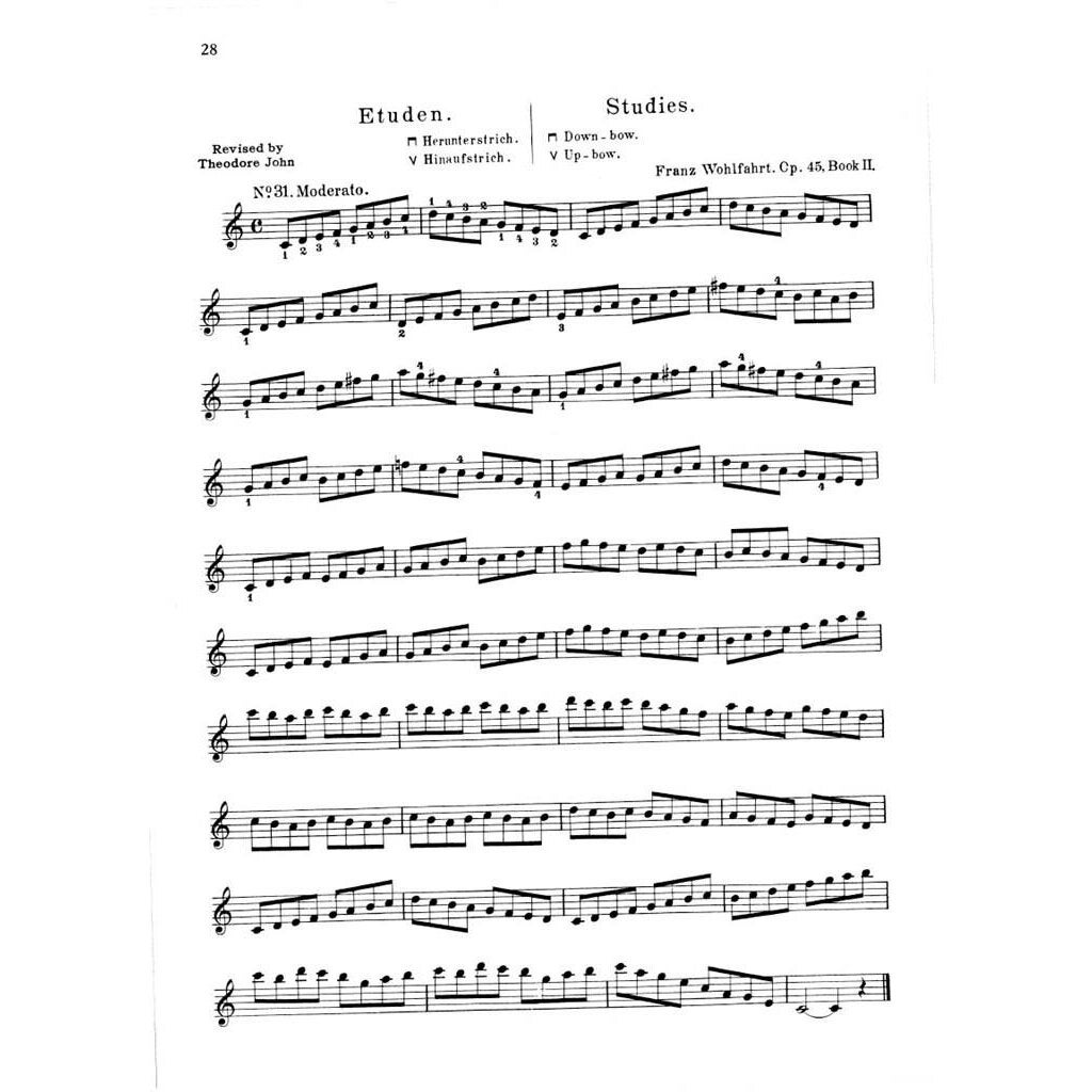 G. Schirmer Franz Wohlfahrt - 60 Studies, Op. 45 Complete Books 1 and 2 voor viool