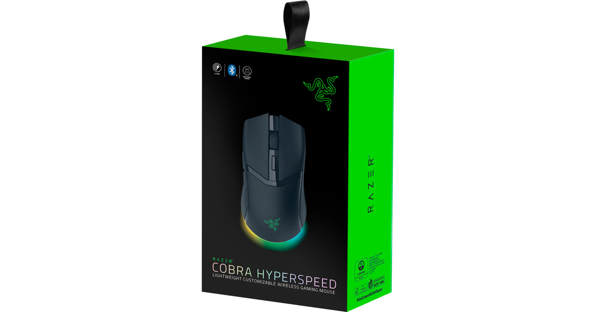 RazerCobra HyperSpeed gaming muis  (Zwart, 26.000 Dpi, RGB, 2.4 GHz / Bluetooth / USB)