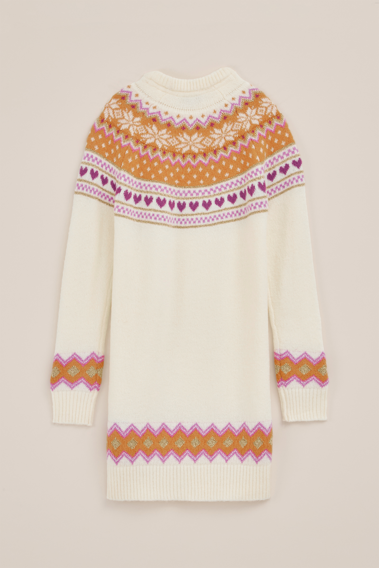 Meisjes gebreide jurk met dessin WE Fashion Multikleur