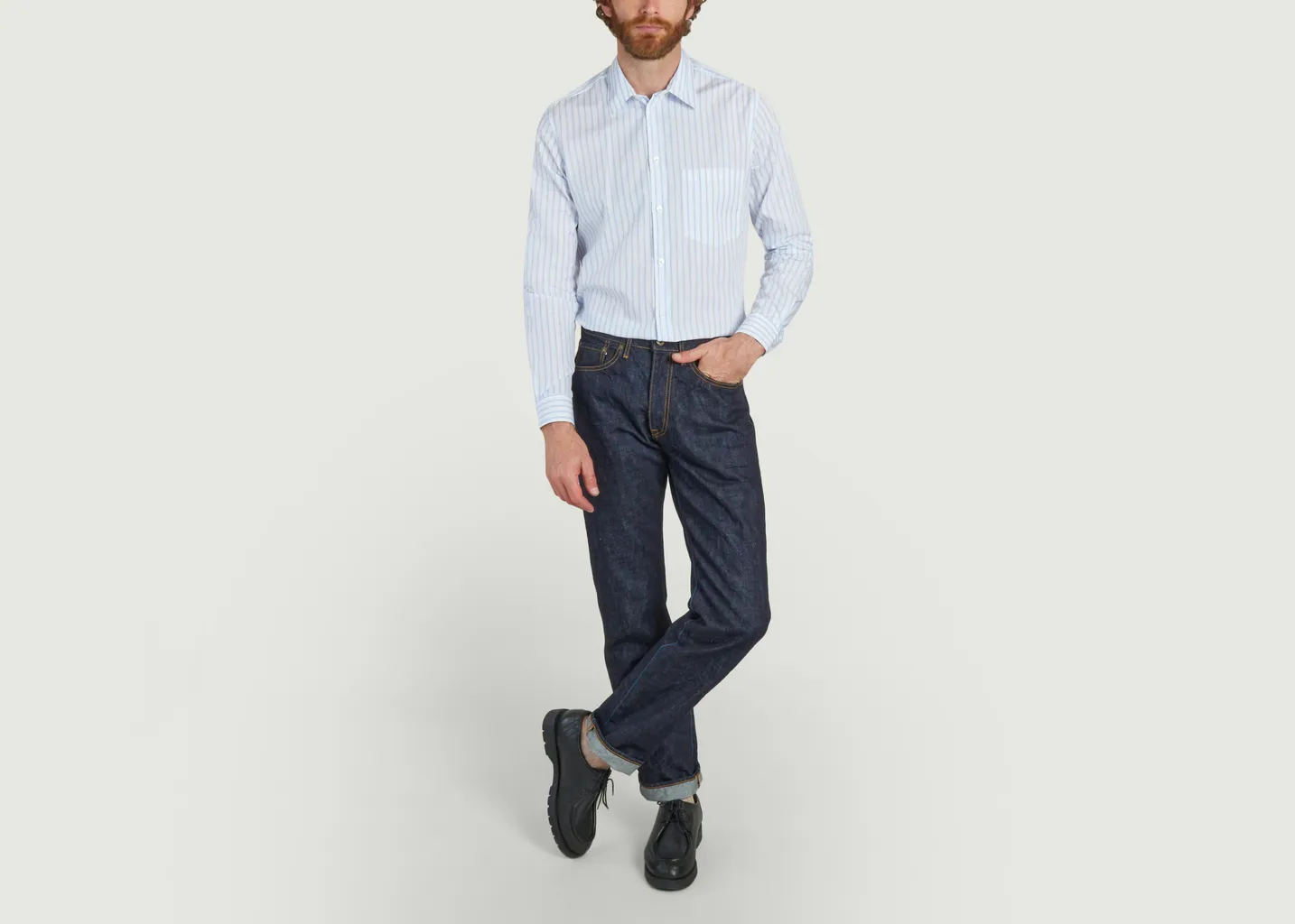 Jean Coupe Classique Droit En Coton Américain 14.8oz Japan Blue Jeans