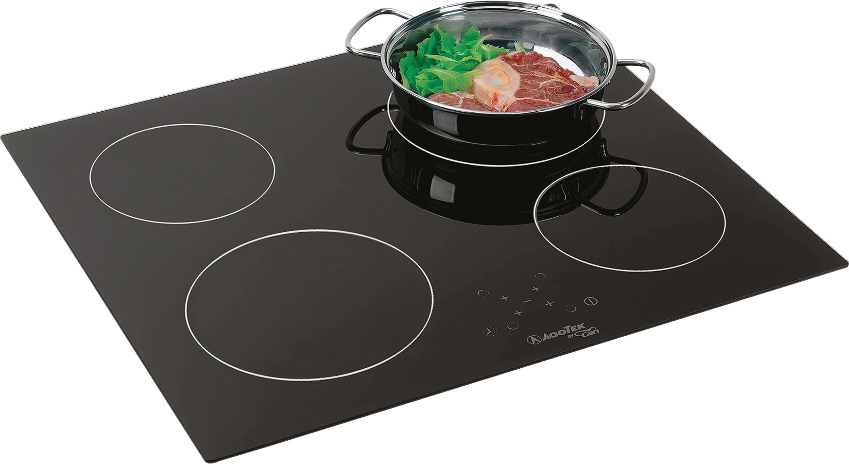 Can Einbau Cerankochfeld C-PT1358 mit vier Kochstellen / Touchscreen / 580 x 505 mm