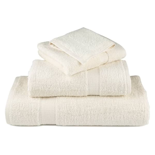 vidaXL Premium dusjhåndklær SOLUND 2 stk kremhvit 70x140cm 600 g/m2