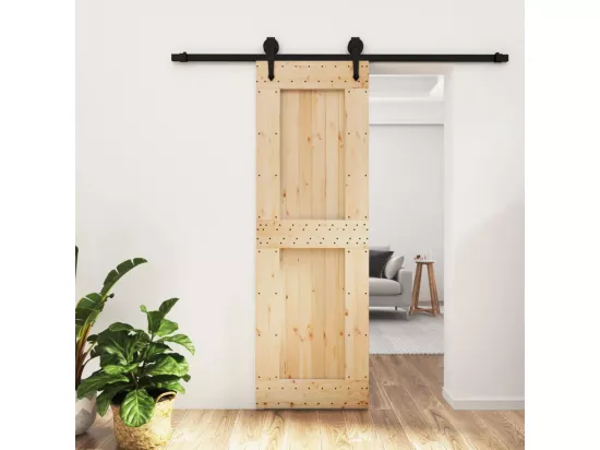 Porte coulissante et kit de quincaillerie 70x210 cm pin massif