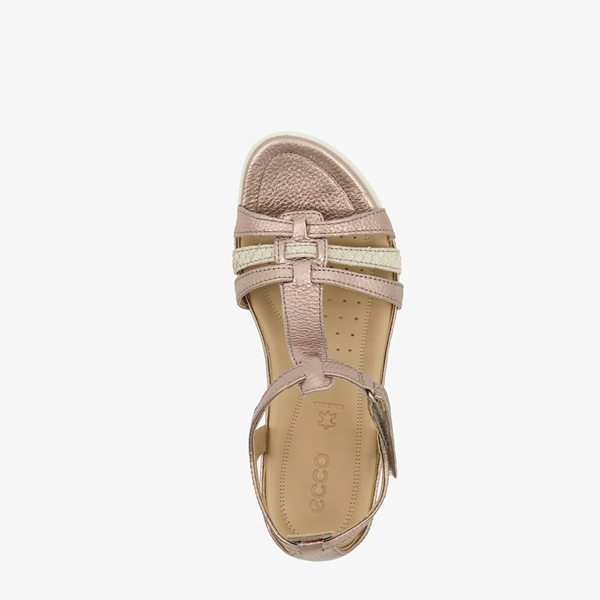 ECCO Flash leren dames sandalen beige/goud