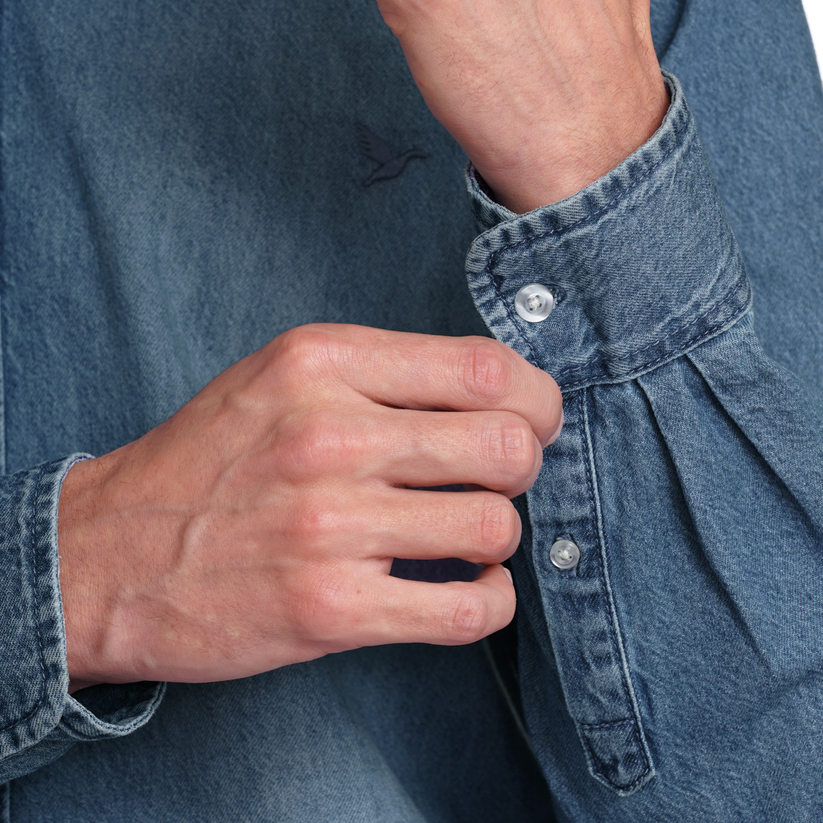 Jonas Nielsen Herren Jeanshemd aus Bio-Baumwolle blau
