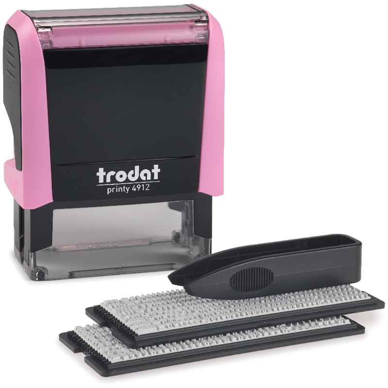 Trodat 4912 Stempel zum Selbersetzen, pastellrosa, schwarz