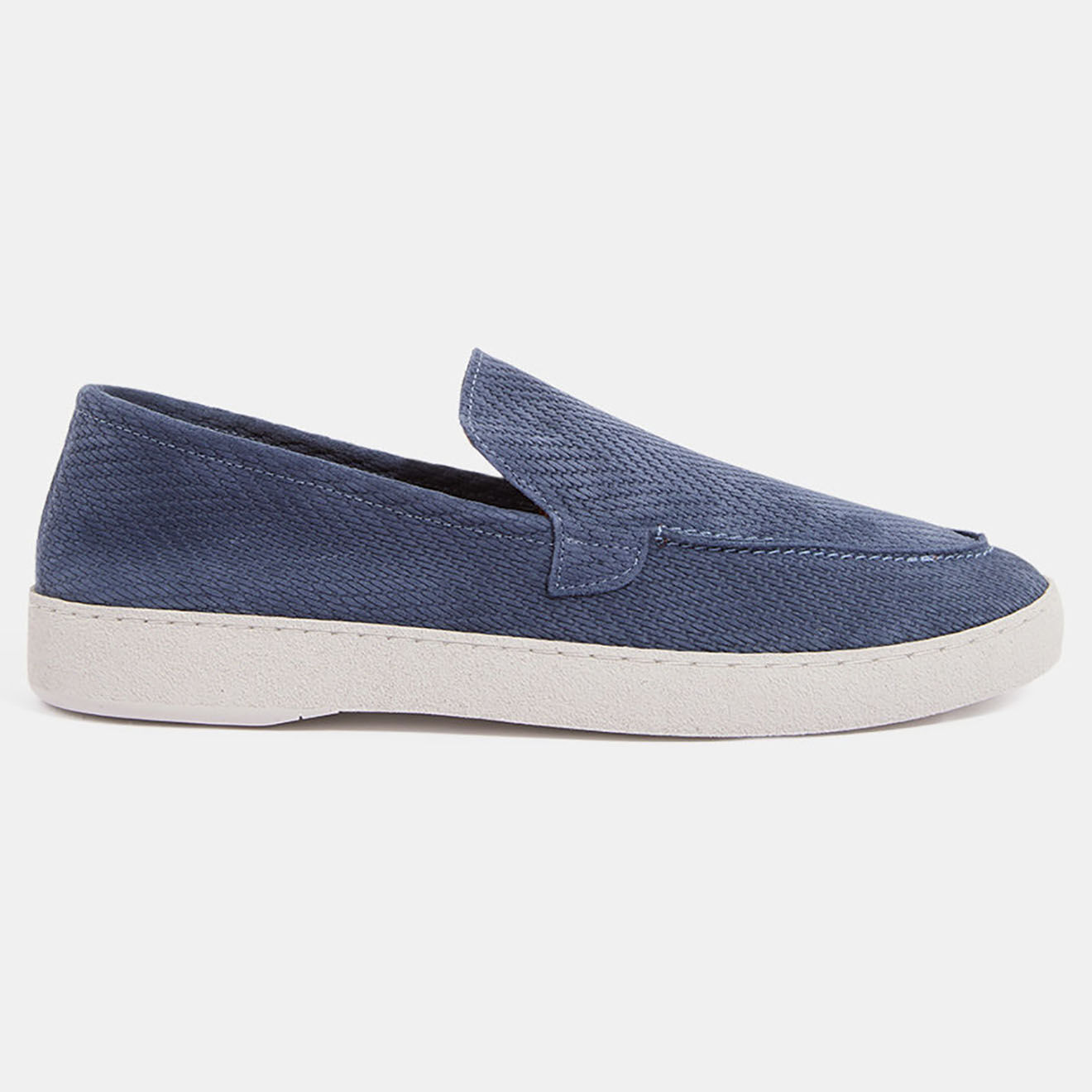 Comptoir GL Mocassins en Velours de Cuir embossés bleu jean