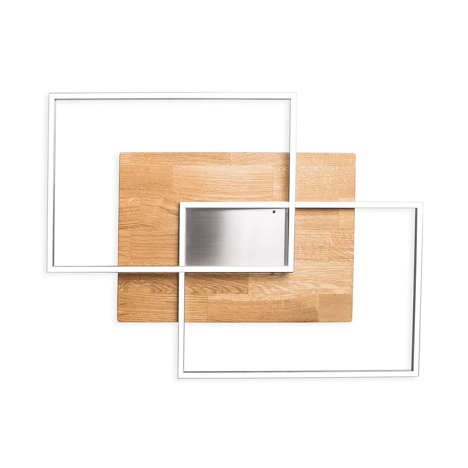 ELOBRA CCT LED Deckenlampe PANAMA 42 x 50 cm Nickelfarbig mit Holz