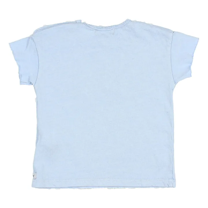 Búho T-shirt Poche Lin Bébé | Bleu ciel