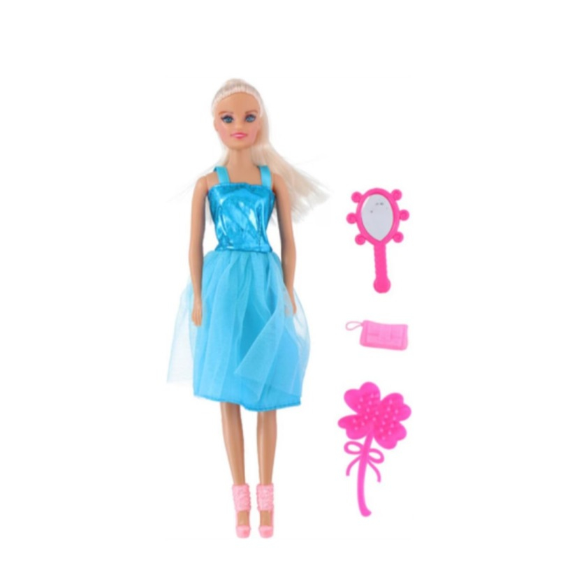 (4er Set) Kinder Spiel Puppen Mode Püppchen Spielzeug Fashion Dolls inkl. Kleidung / Accessoires (53093)