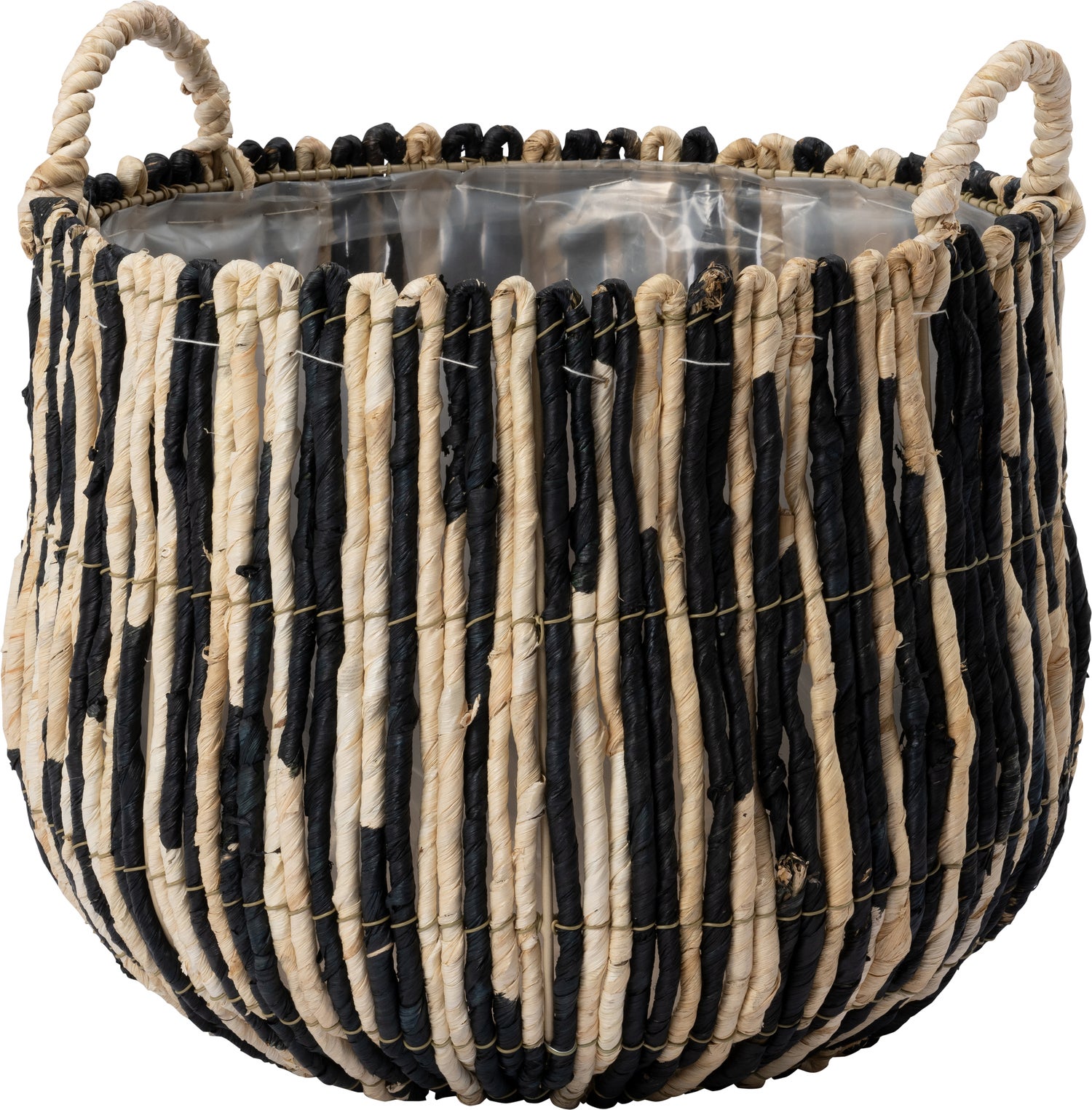 Intratuin plantenmand Suan naturel / zwart D 36 H 33 cm
