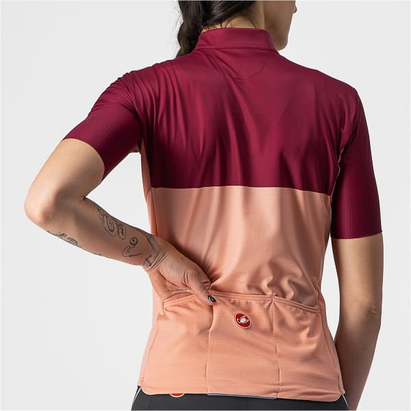 Maillot vélo CASTELLI VELOCISSIMA PECHE/BORDEAUX