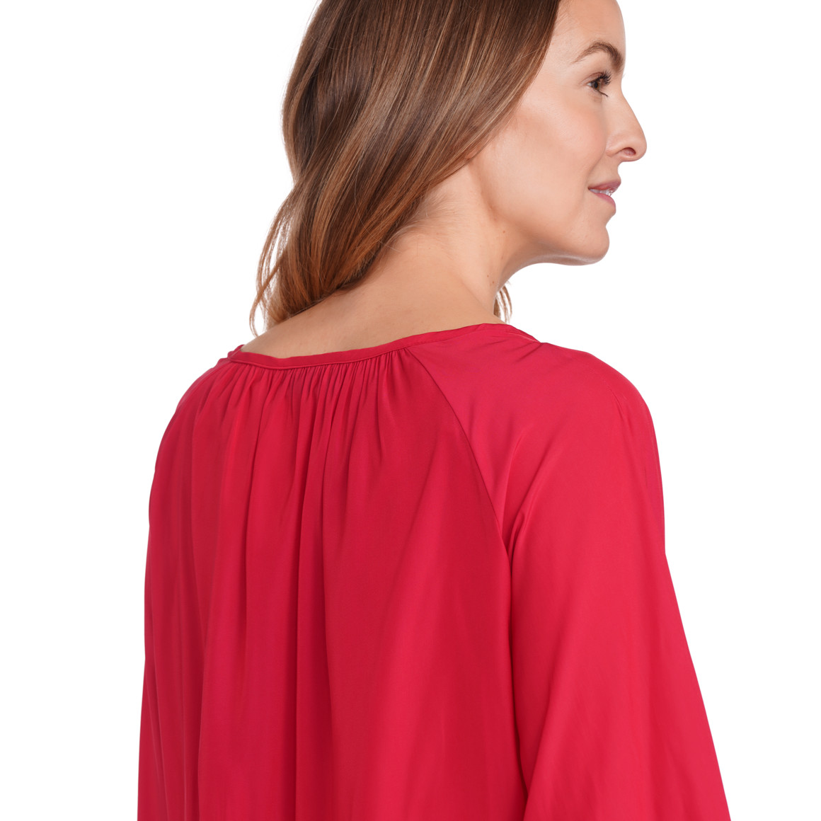 Gina Benotti Damen Bluse in Unifarben rot