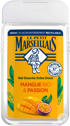 Le Petit Marseillais Gel Douche Extra Doux Mangue Et Passion Bio Flacon 250ml