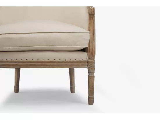 Fauteuil en lin ALIENOR - Crème