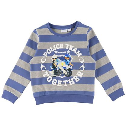 Name It Sweatshirt - NmmDes Playmobil - Bijou Blue/Grau Meliert