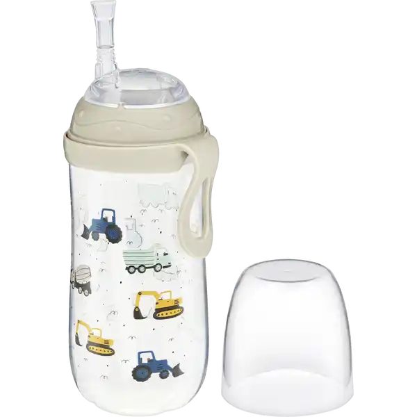 Trinkhalmflasche Flexstraw 360ml ab 12 Monate  /  GRAU