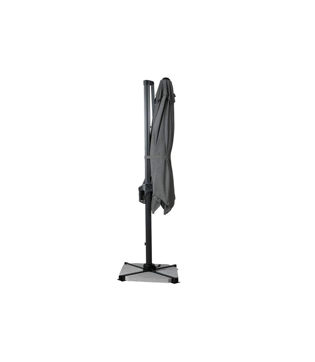 Paris Prix - Parasol Déporté Rotatif grimaud 258cm Gris Foncé