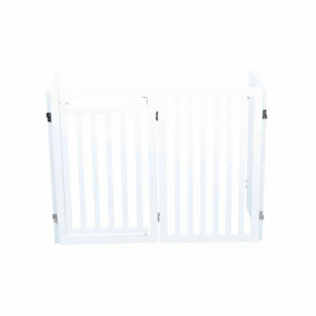 Barrière pliable avec porte en 4 parties pour chien Trixie