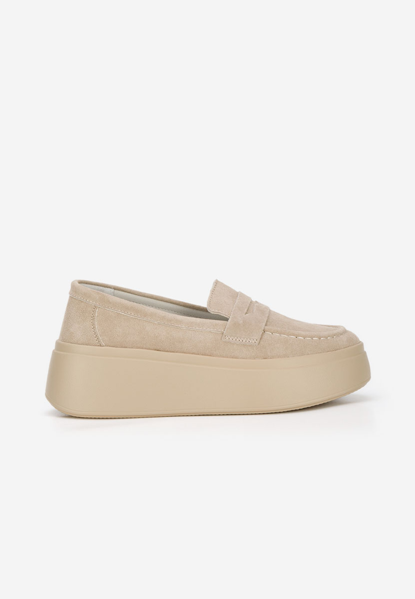 Mocassins semelle epaisse beige Enissea
