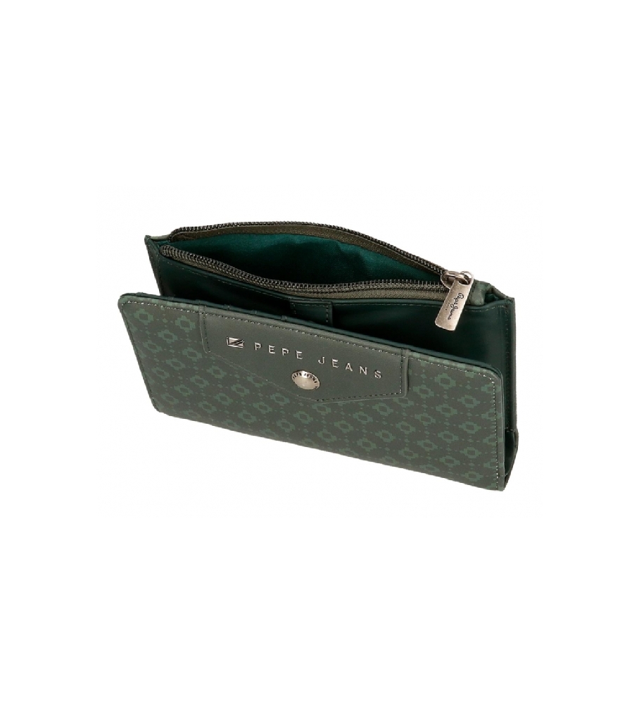 Carteira Pepe Jeans Bethany verde com porta-cartões