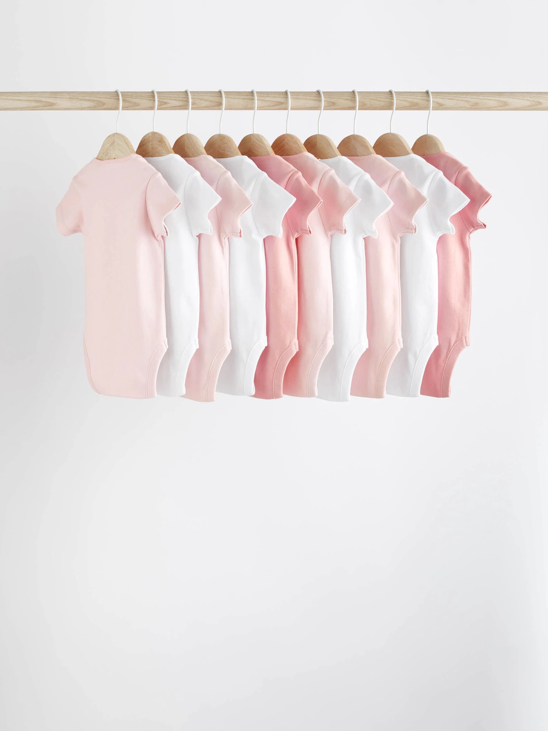 Roze/wit - Essentiële babyrompertjes met korte mouwen