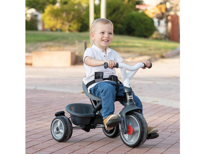 Smoby Dreirad Baby Driver Grau 3-in-1 Dreirad mit Sicherheitsfunktionen