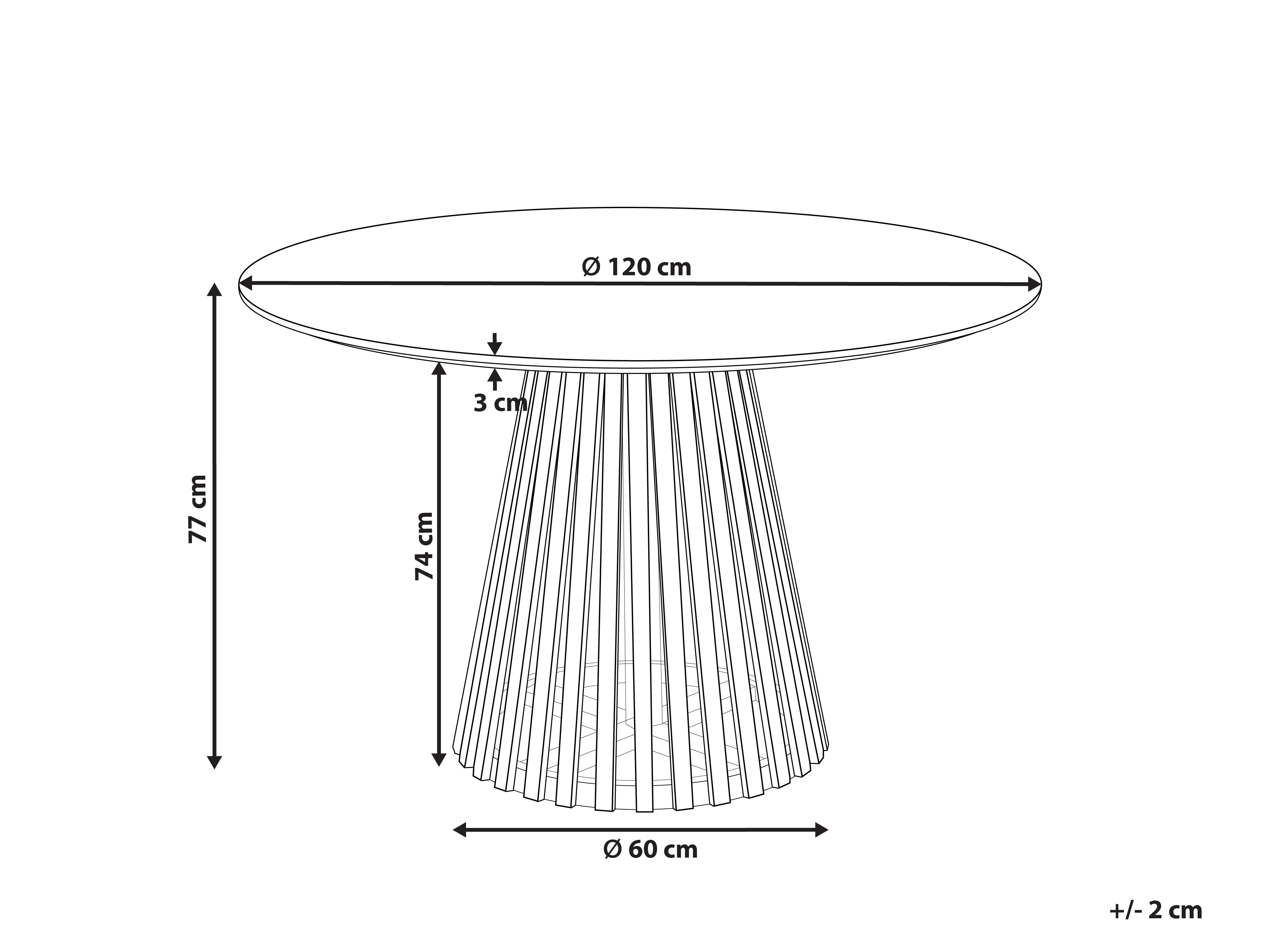 Eettafel MESILLA Bruin 120 cm Acaciahout 120 cm