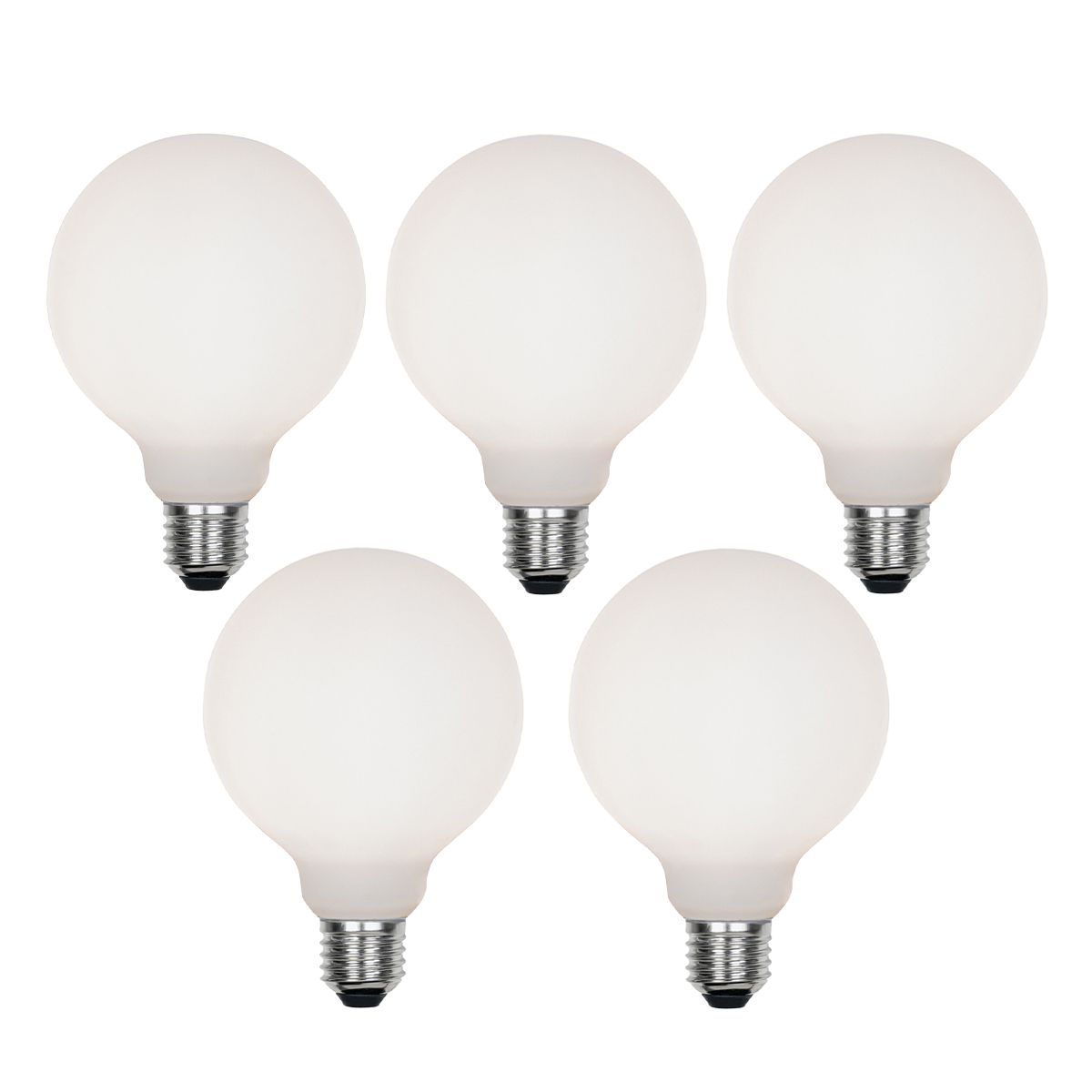Set van 5 E27 dimbare LED lamp G95 mat 4W 430 lm 2200-4000K