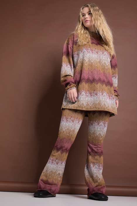 Schlaghose, Leggings, Glitter Zackenstreifen, Elastikbund