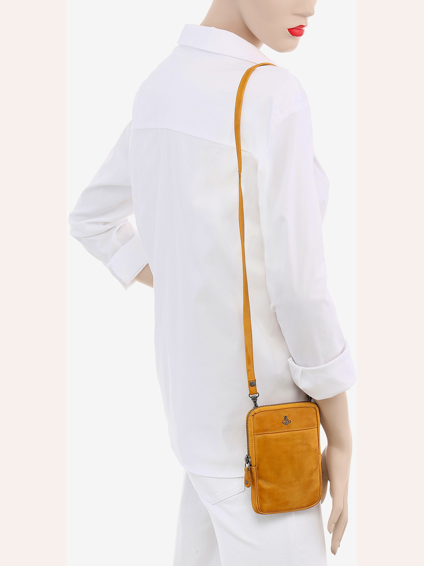 Petit sac en cuir délavé
