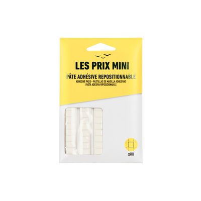 Les Prix Mini - Pack de 80 pastilles adhésives repositionnables - blanc