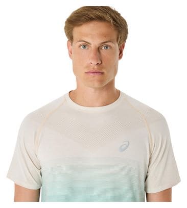 Maillot manches courtes Asics Seamless Beige/Vert Homme
