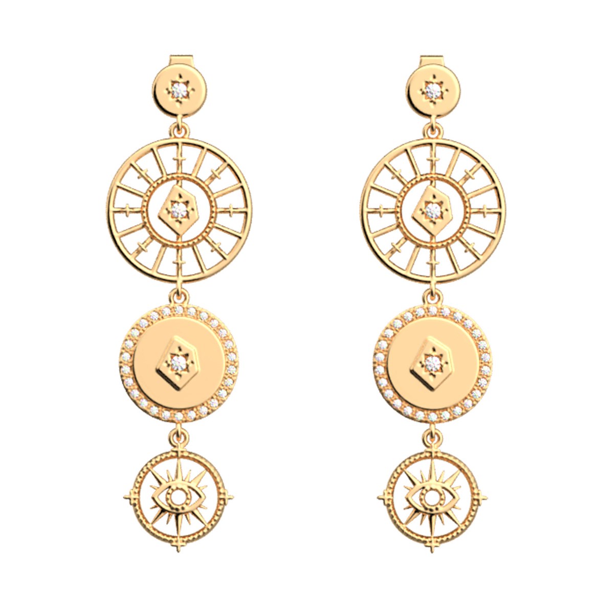 Boucles d'oreilles Les Georgettes Astrale doréesCollection Les Précieuses