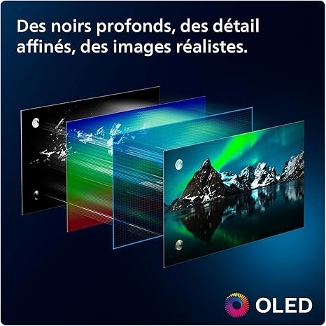Philips Ambilight 42OLED809 Smart TV OLED 4K - Écran 42 Pouces, Plate-Forme P5 AI Perfect Picture Ultra HD, Google TV, Dolby Vision et Son Dolby Atmos, Fonctionne avec Alexa et Google Assistant [Classe énergétique G]
