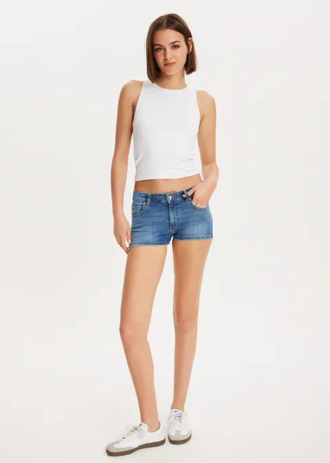 Denim short met ster blauw (BLW.USM)