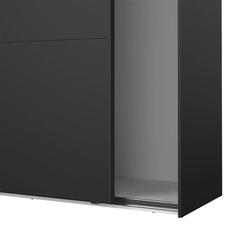 Hioshop Como schuifdeurkast 2 deuren 180x200cm mat zwart