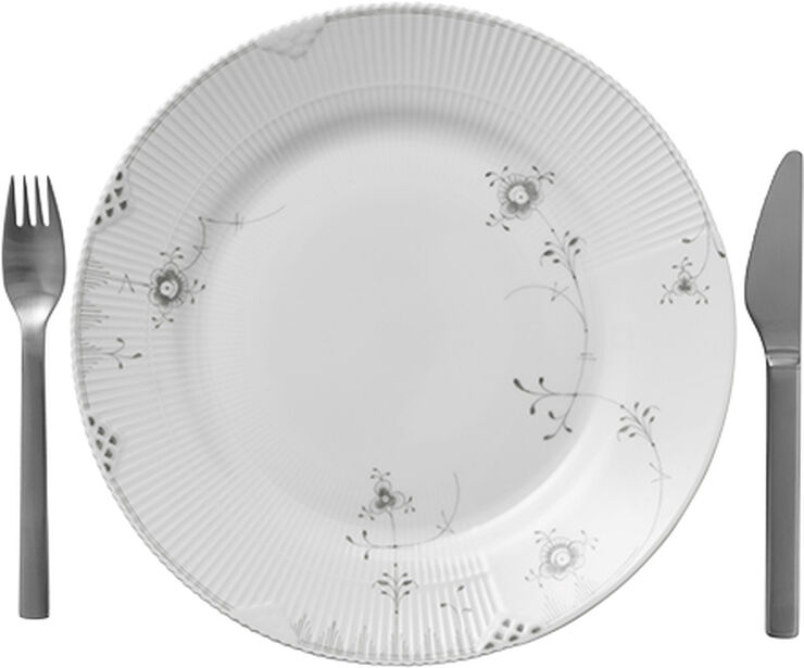 Royal Copenhagen Multifarvet Elements 28 cm. tallerken Hvid, grå