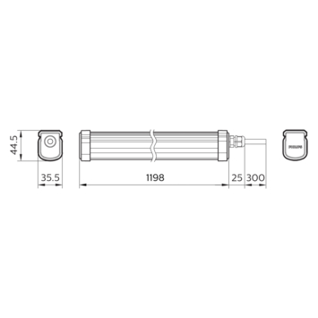 Philips ProjectLine LED TL-lamp 120 cm grijs 3100 lm warm wit