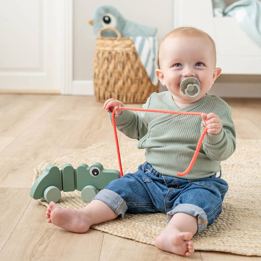 Pull along wiggle toy Croco Green