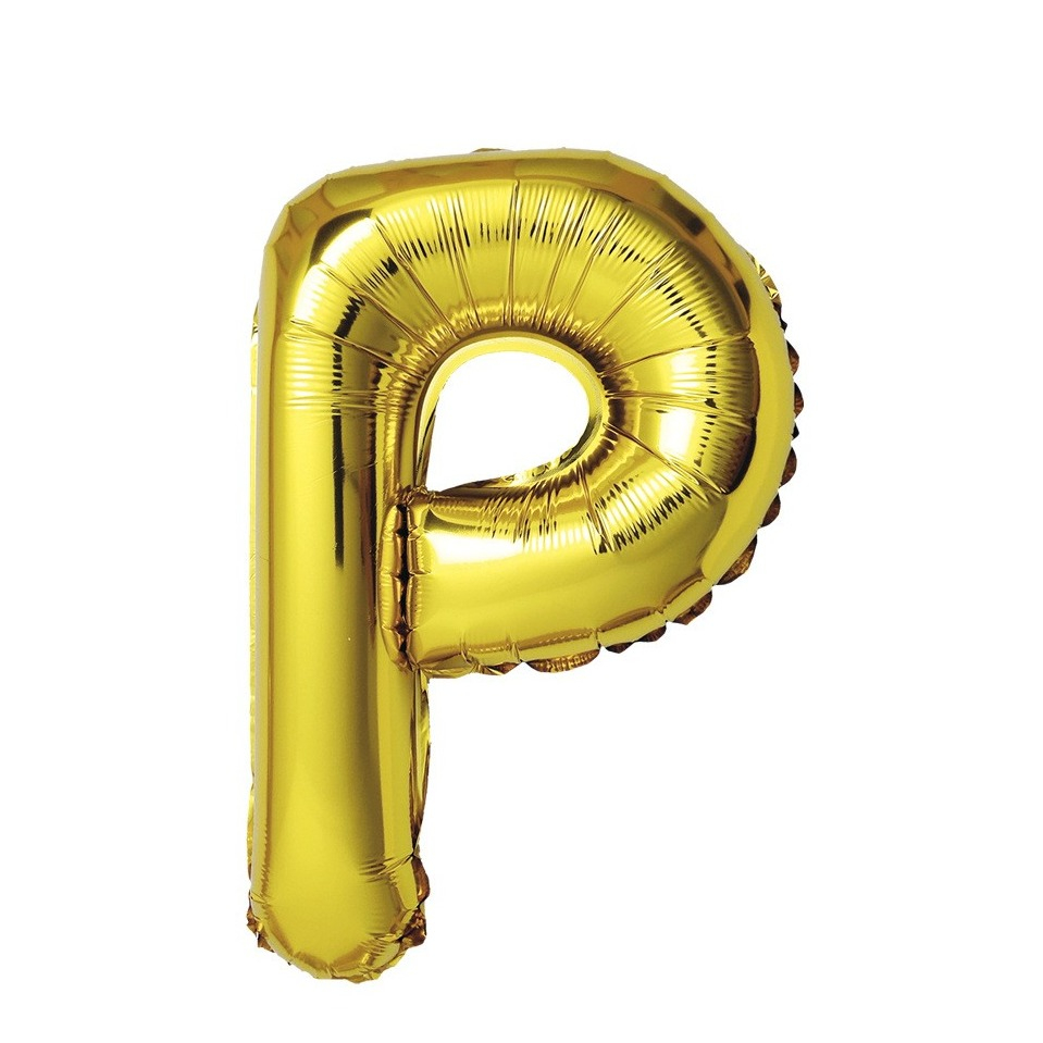 (80cm) Buchstaben Ballon Geburtstags Party Luftballon Folienballon - Buchstabe P / Gold