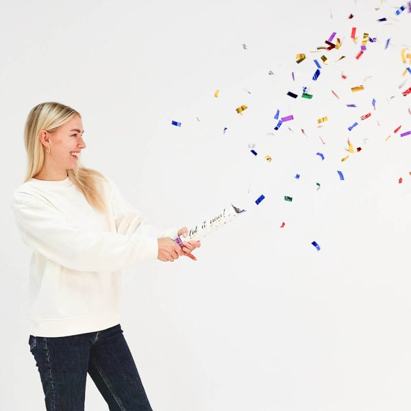 Gekleurde Confetti Kanon Rechthoek Folie 28cm