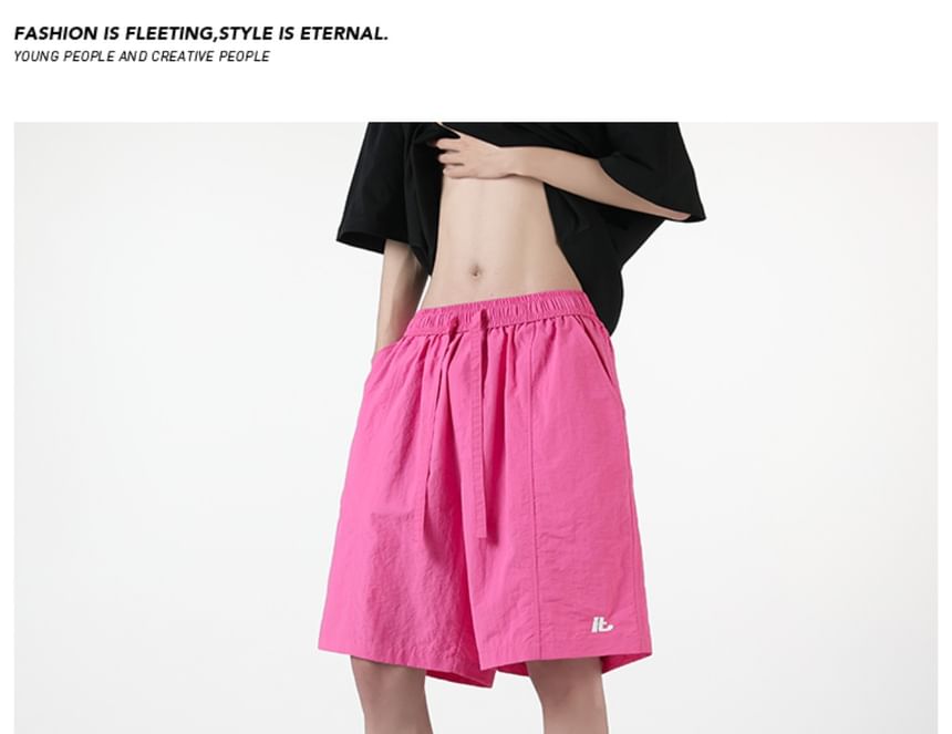 AXEN - Bermudashorts met trekkoord en letters