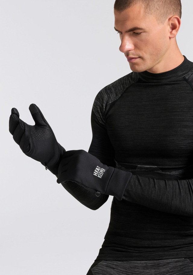 Heatkeeper Fleecehandschuhe , mit Silikon-Finish an der Handfläche und I-Touch-Profile an Daumen
