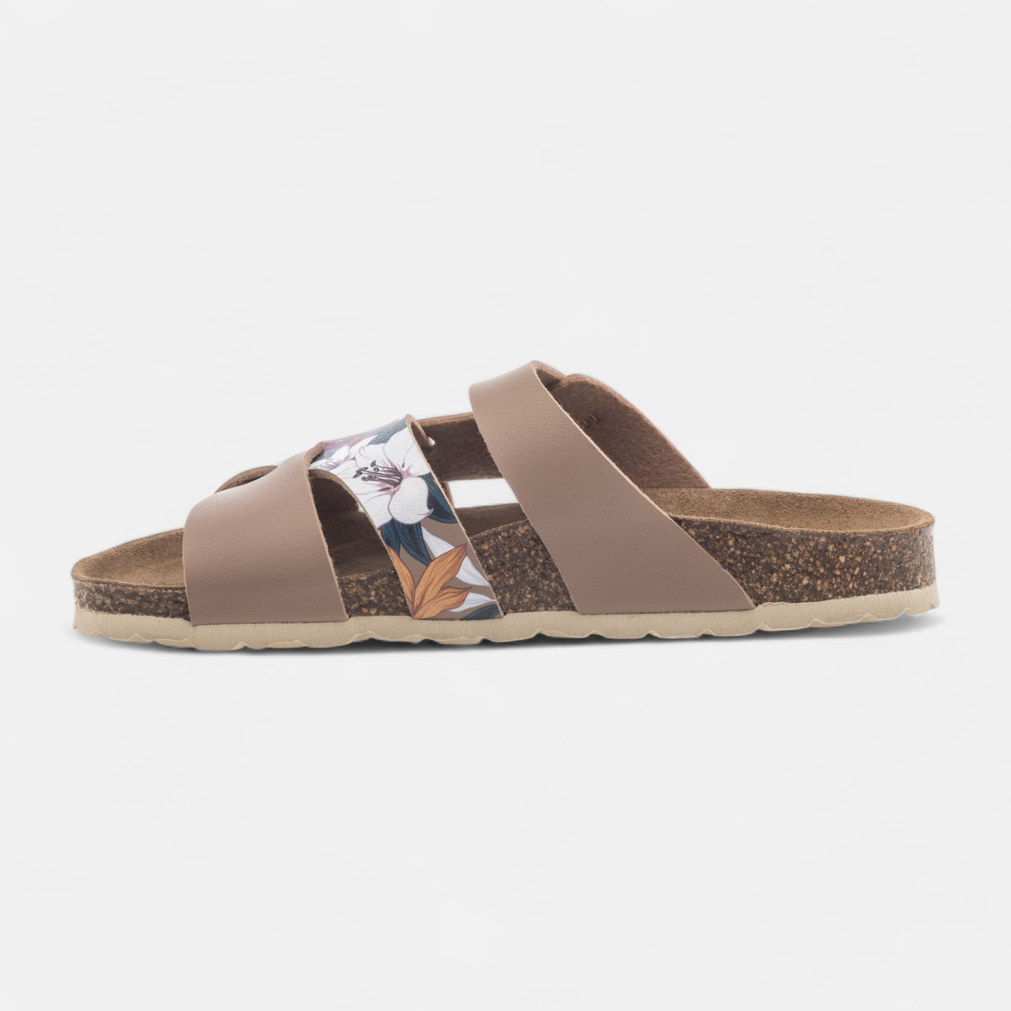 Mules semelle liège Femme taupe